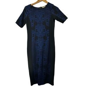 Gianni Bini Small Wonders Montana Blue Black Pencil Dress Size S NWT